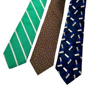 Lot of 3 Vintage 90s Polo Ralph Lauren Made by Hand Vivid Geometric Print Ties